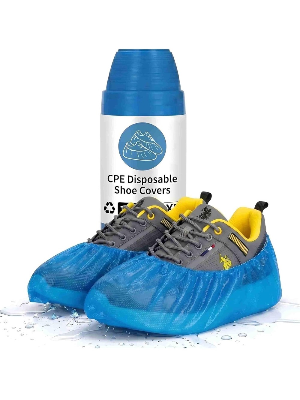 Amazon Blue Shoe Covers Disposable Non-Slip, 100 Pack (50 Pairs) Waterproof